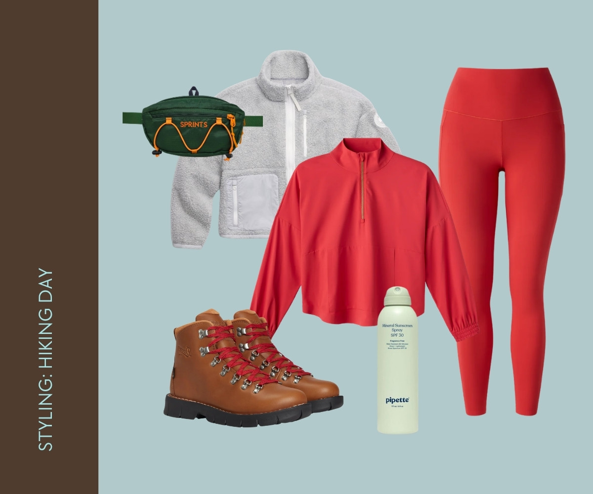 Styling hiking day collage.