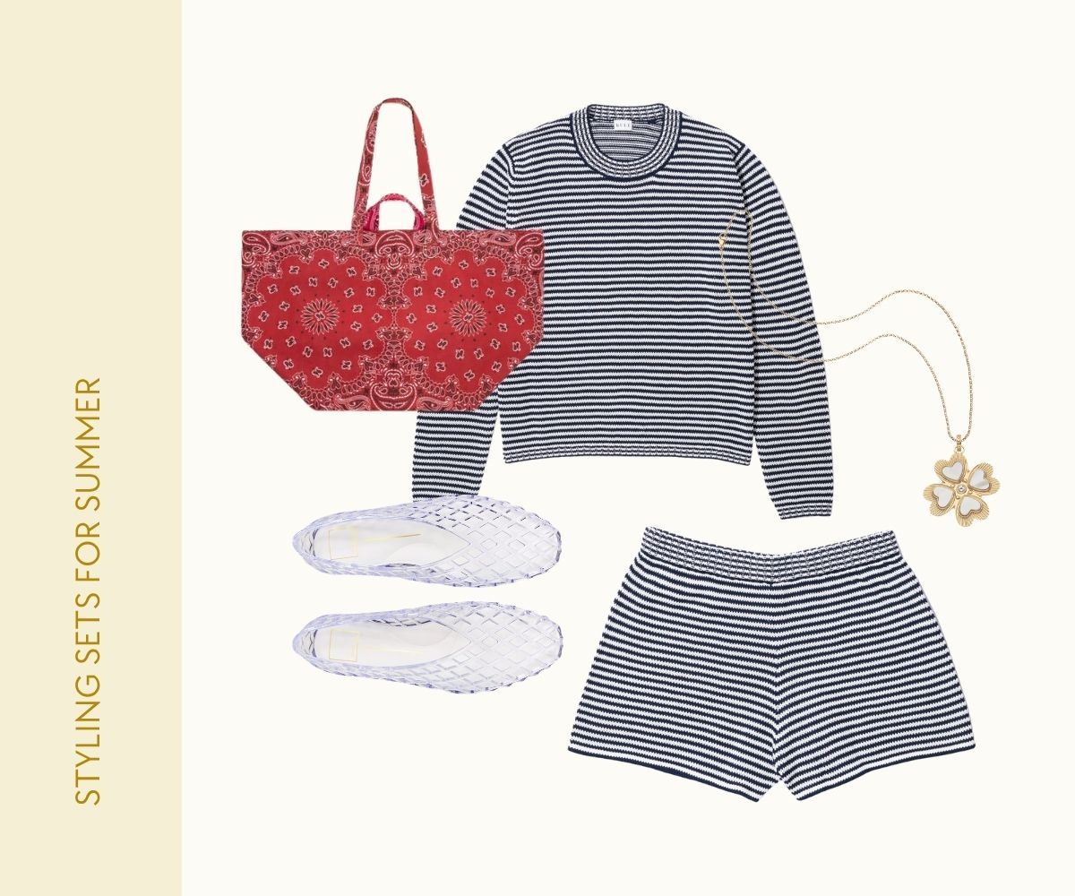 Styling sets for summer collage. 