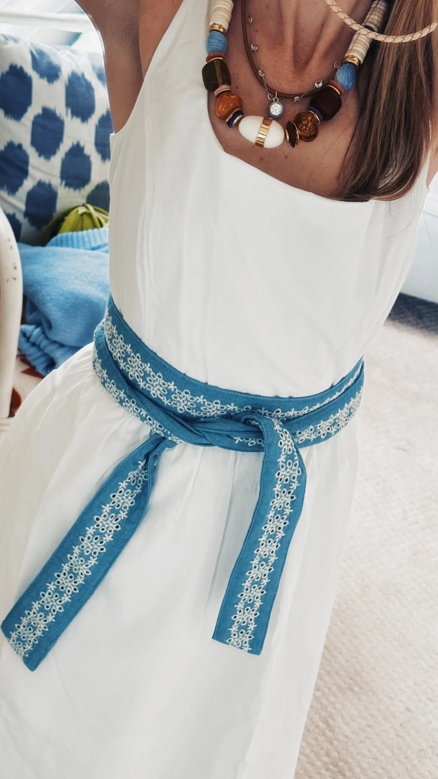 Talbots white fit and flare dress