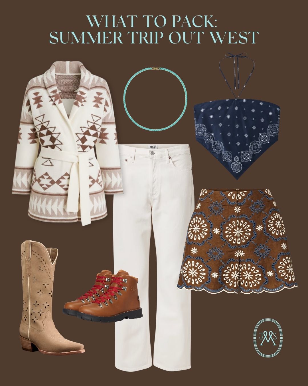 What to pack: summer trip out west collage.