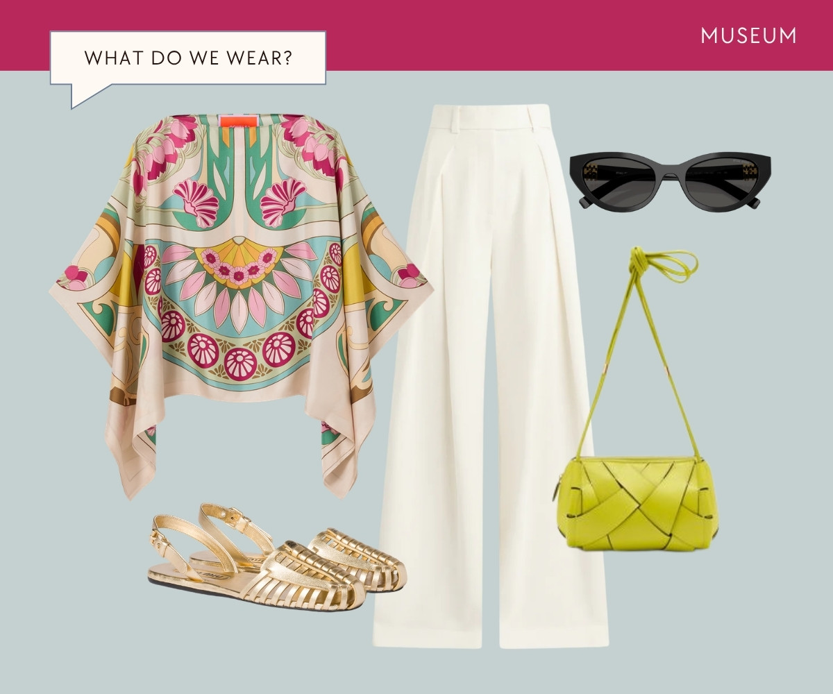 What to wear: museum trip collage.