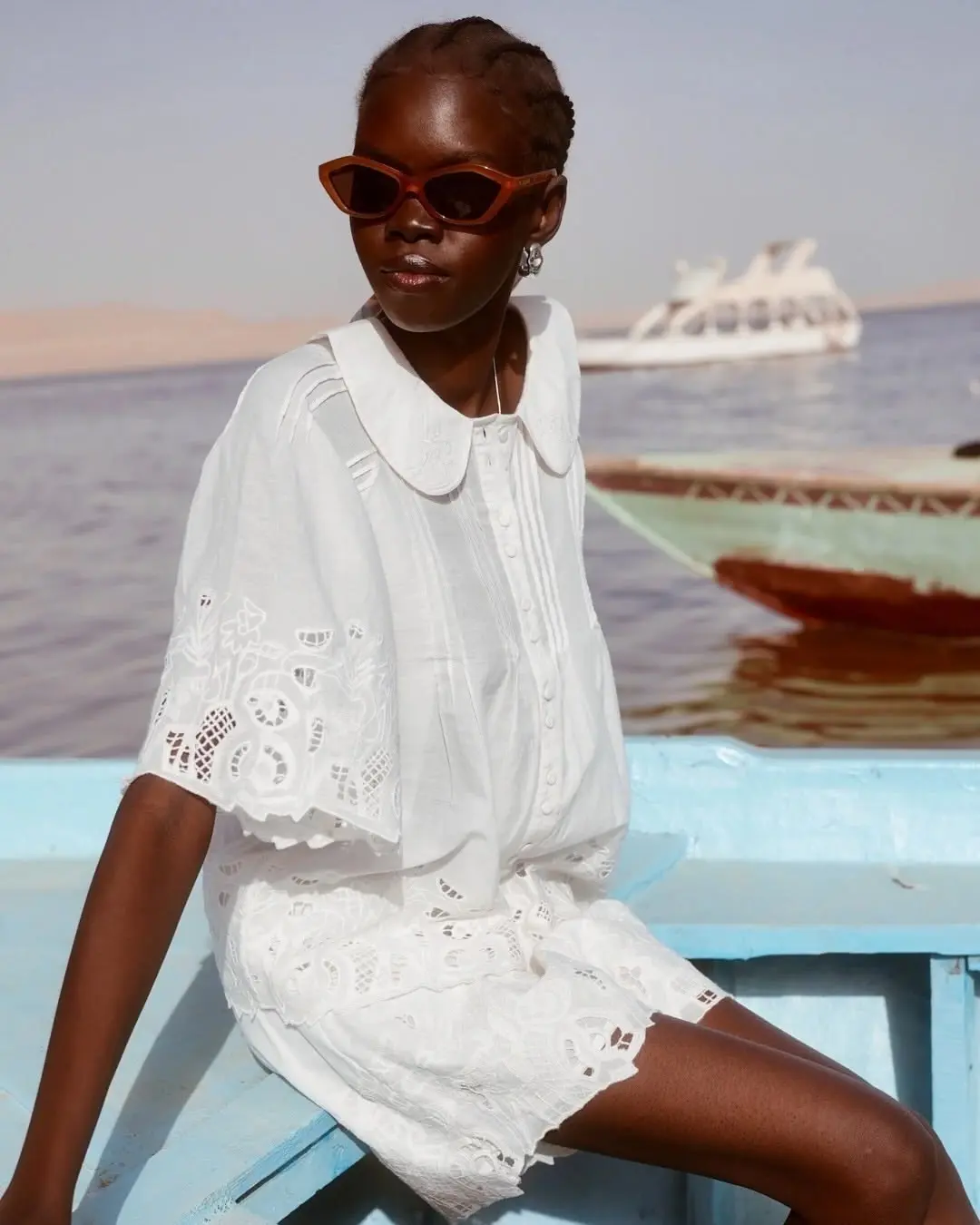 Mirth white shorts set