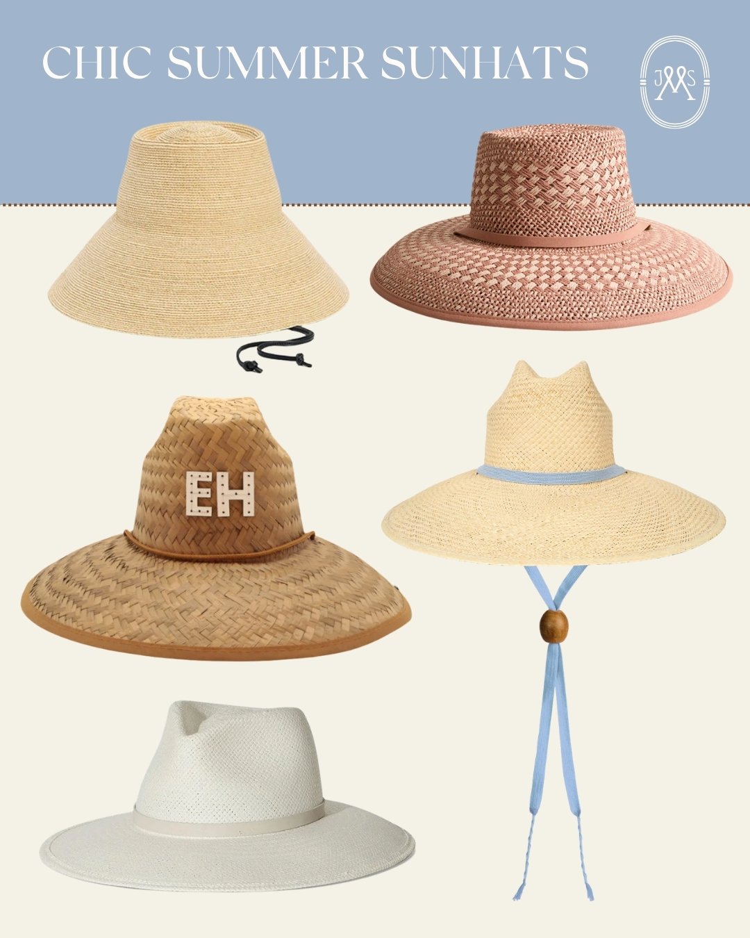 Chic summer sunhat collage.