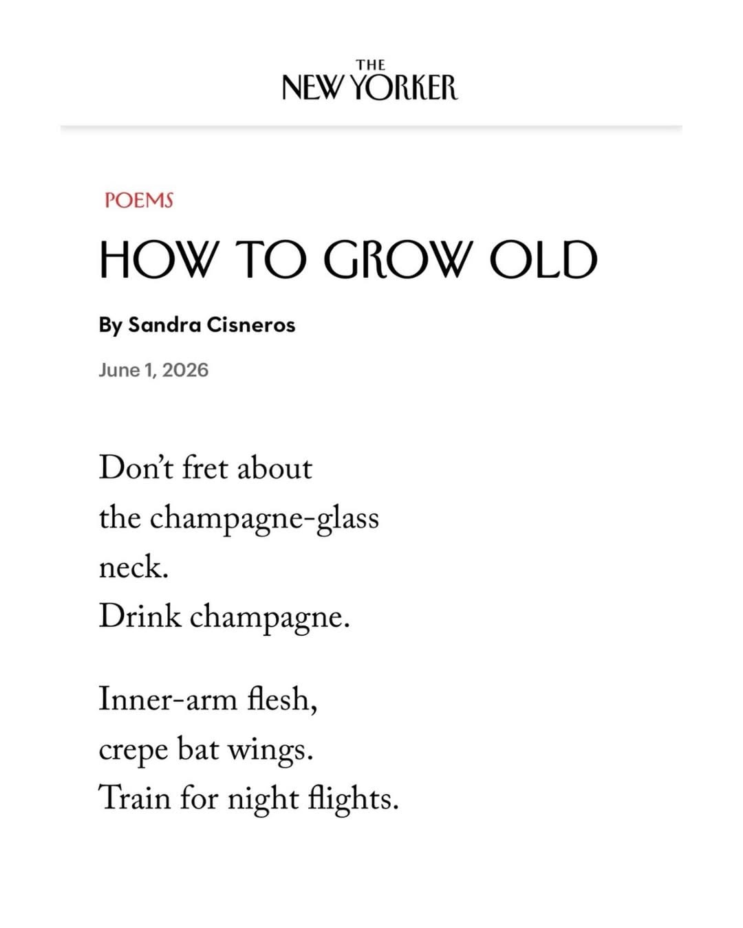 How to Grow Old Sandra Cisneros