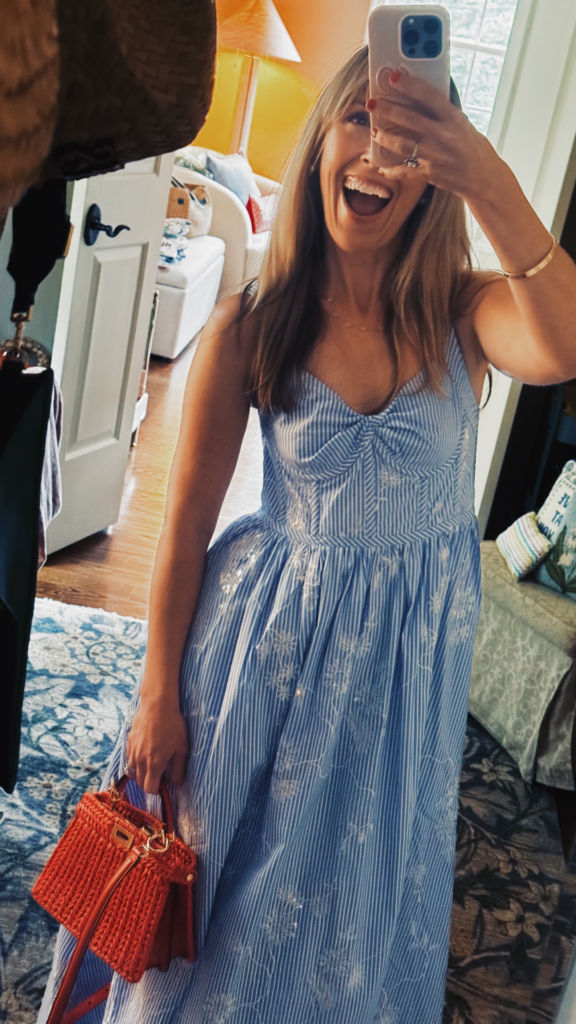 Striped midi dress