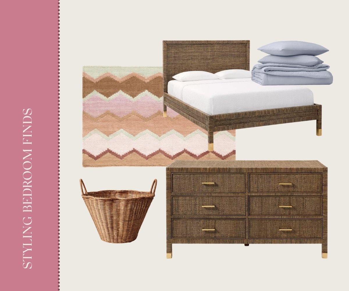 Styling bedroom finds collage.