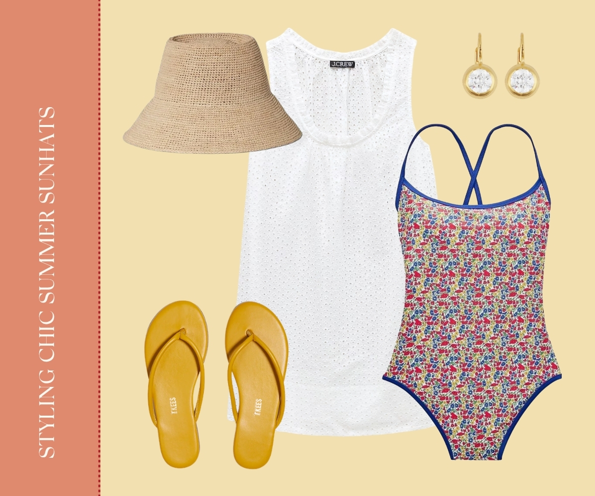 Styling chic summer sunhats collage.