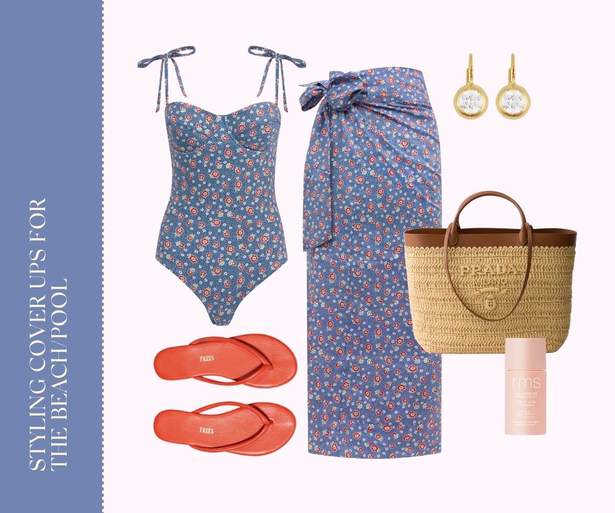Styling Cover Ups for the Beach/Pool collage. 
