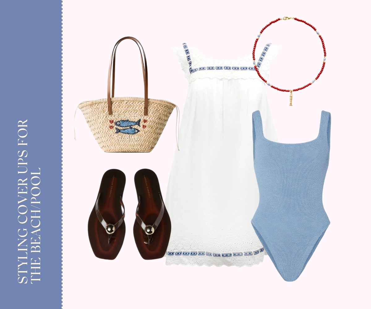 Styling Cover Ups for the Beach/Pool collage. 