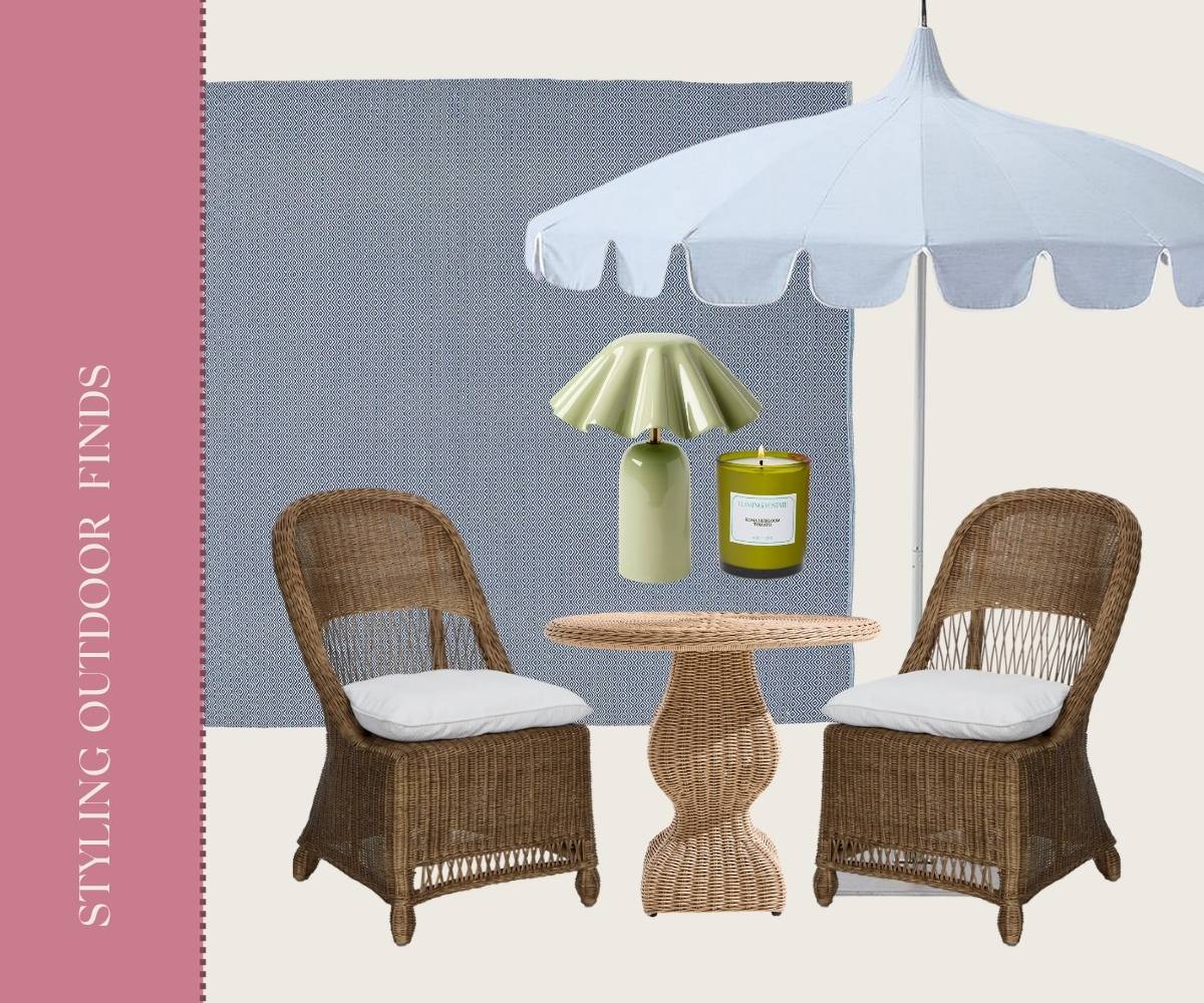 Styling outdoor finds collage.