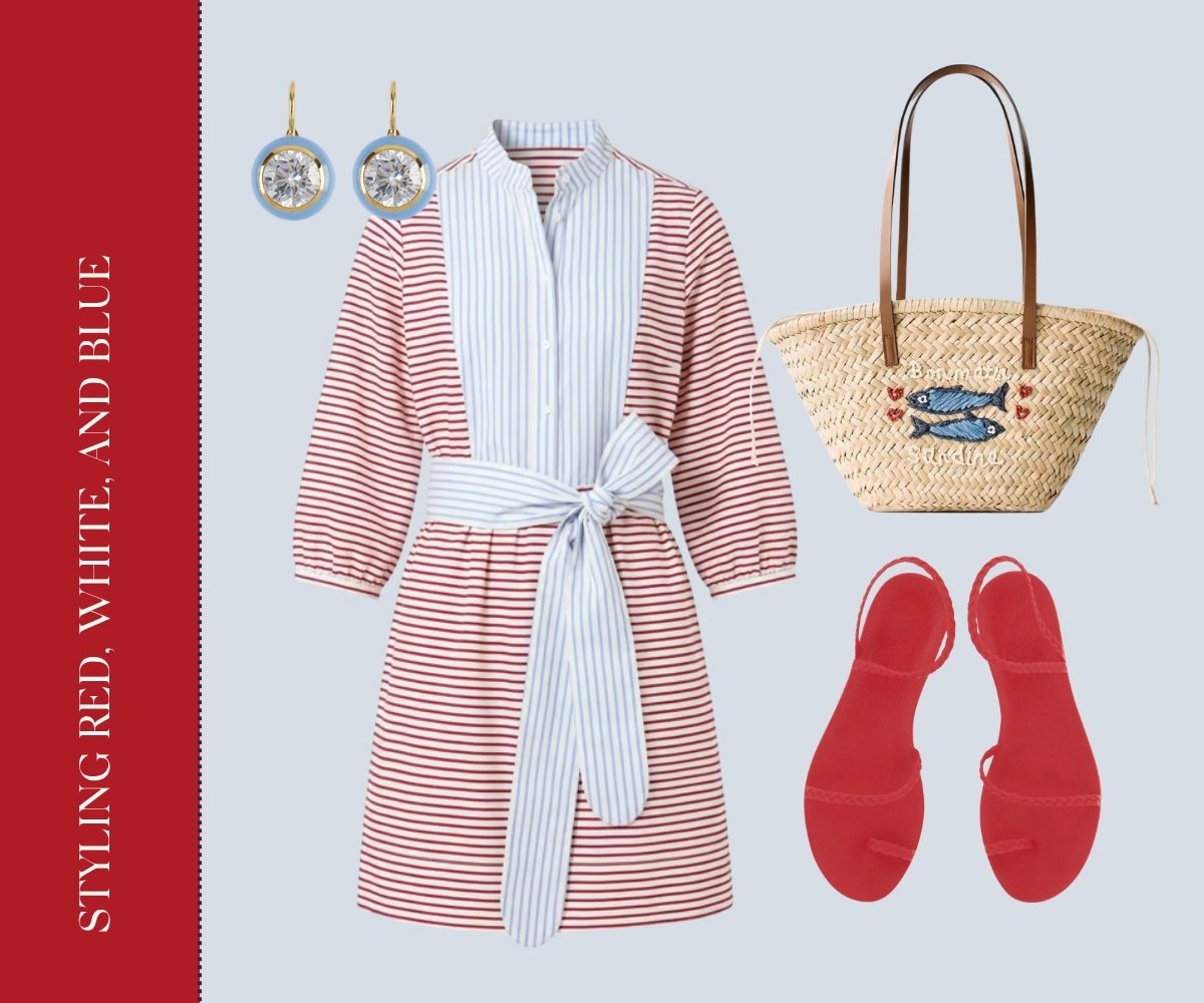 Styling red, white and, blue collage.