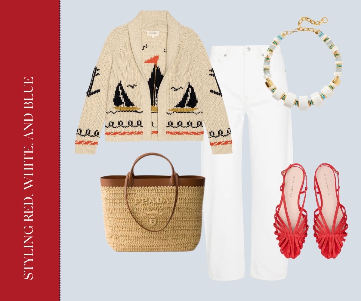 Styling red, white and, blue collage.