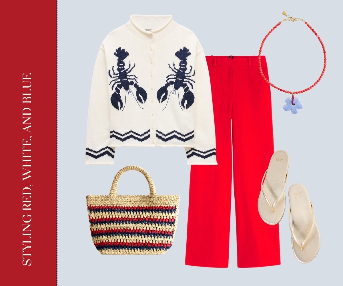 Styling red, white and, blue collage.