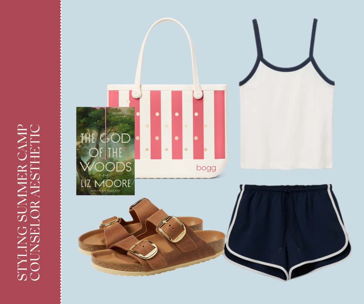 Styling summer camp counselor aesthetic collage. 