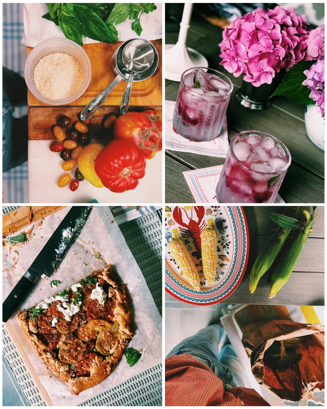 peak summer menu with tomatoes