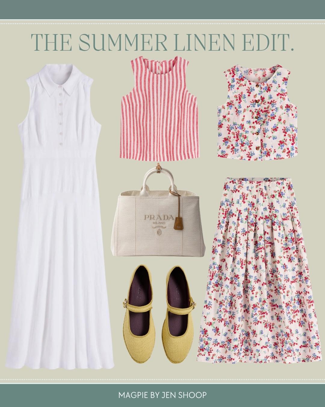 The summer linen edit collage. 