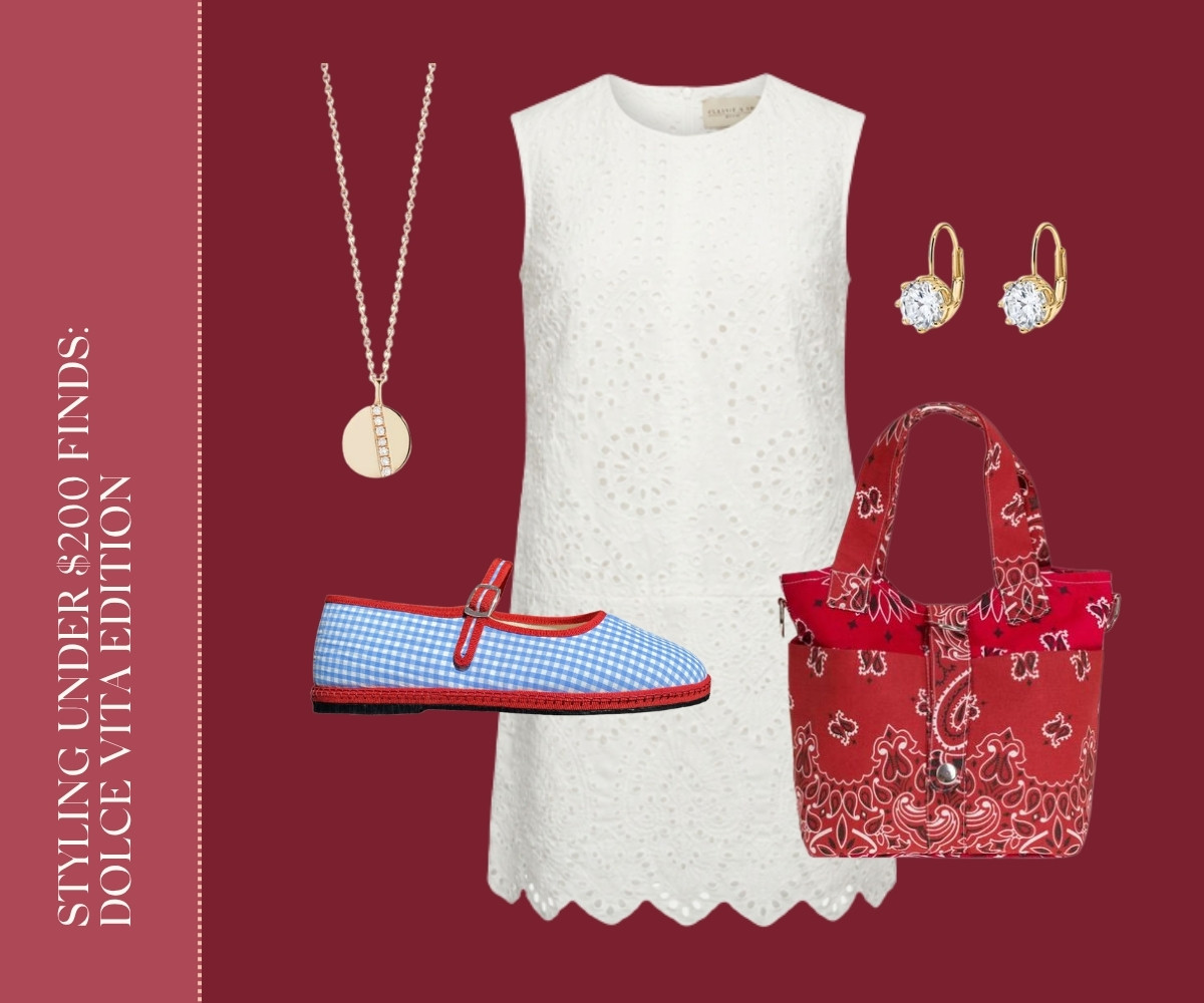 The under $200 edit: Dolce vita edition collage.