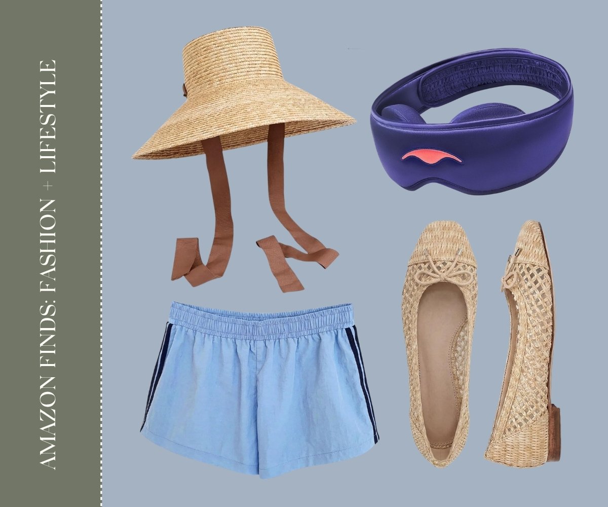 Amazon finds: fashion + lifestyle collage.