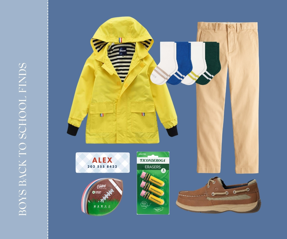 Boys back to school finds collage.