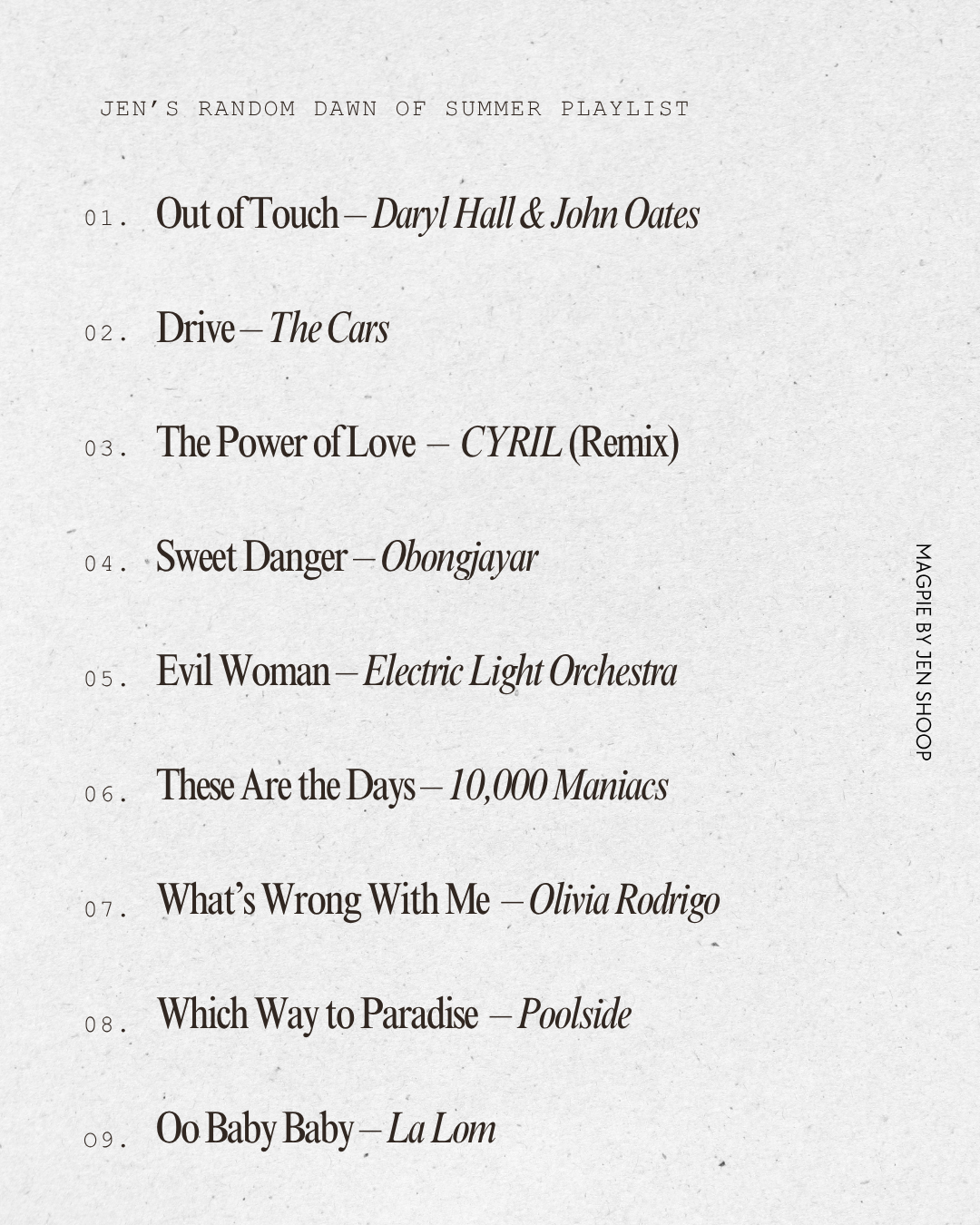 retro summer playlist