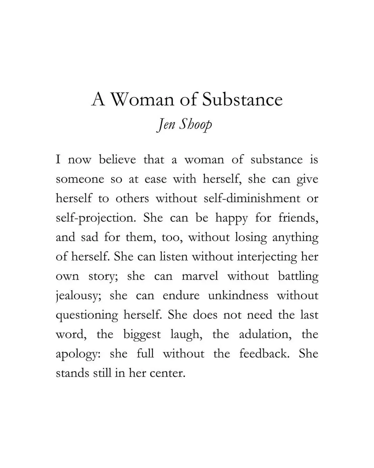 woman of substance jen shoop