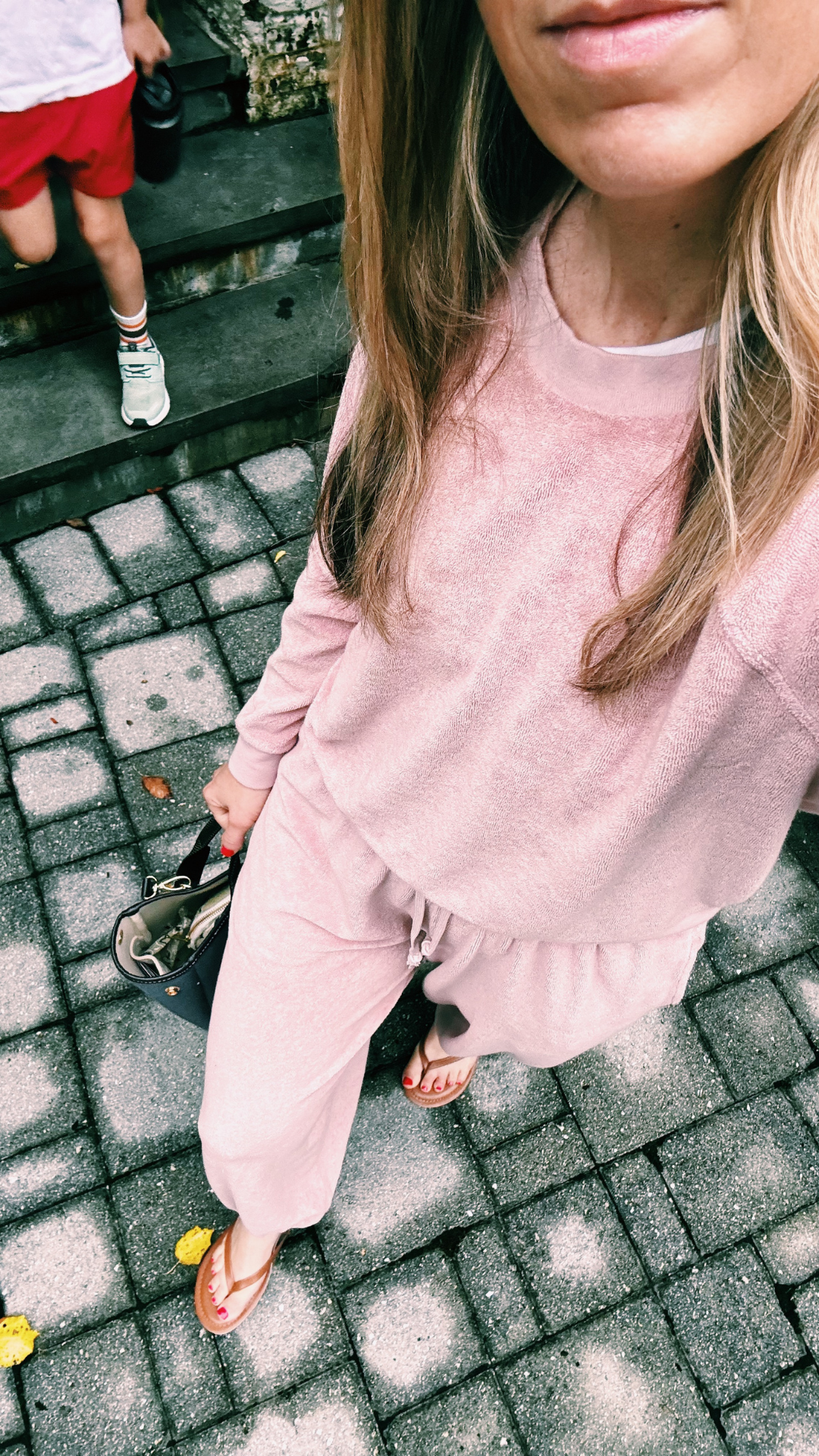 Pink velour set 