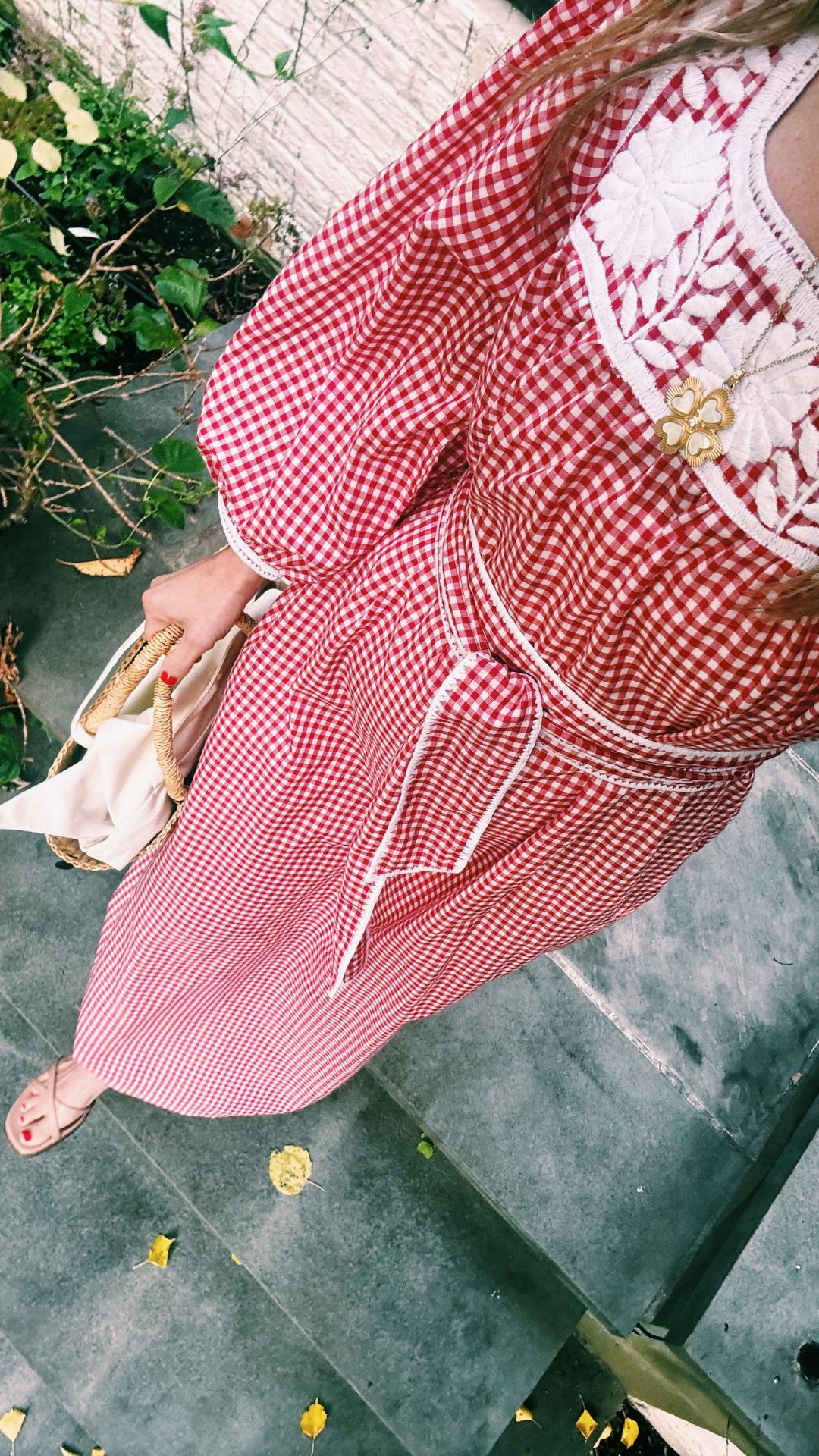 Red gingham dress