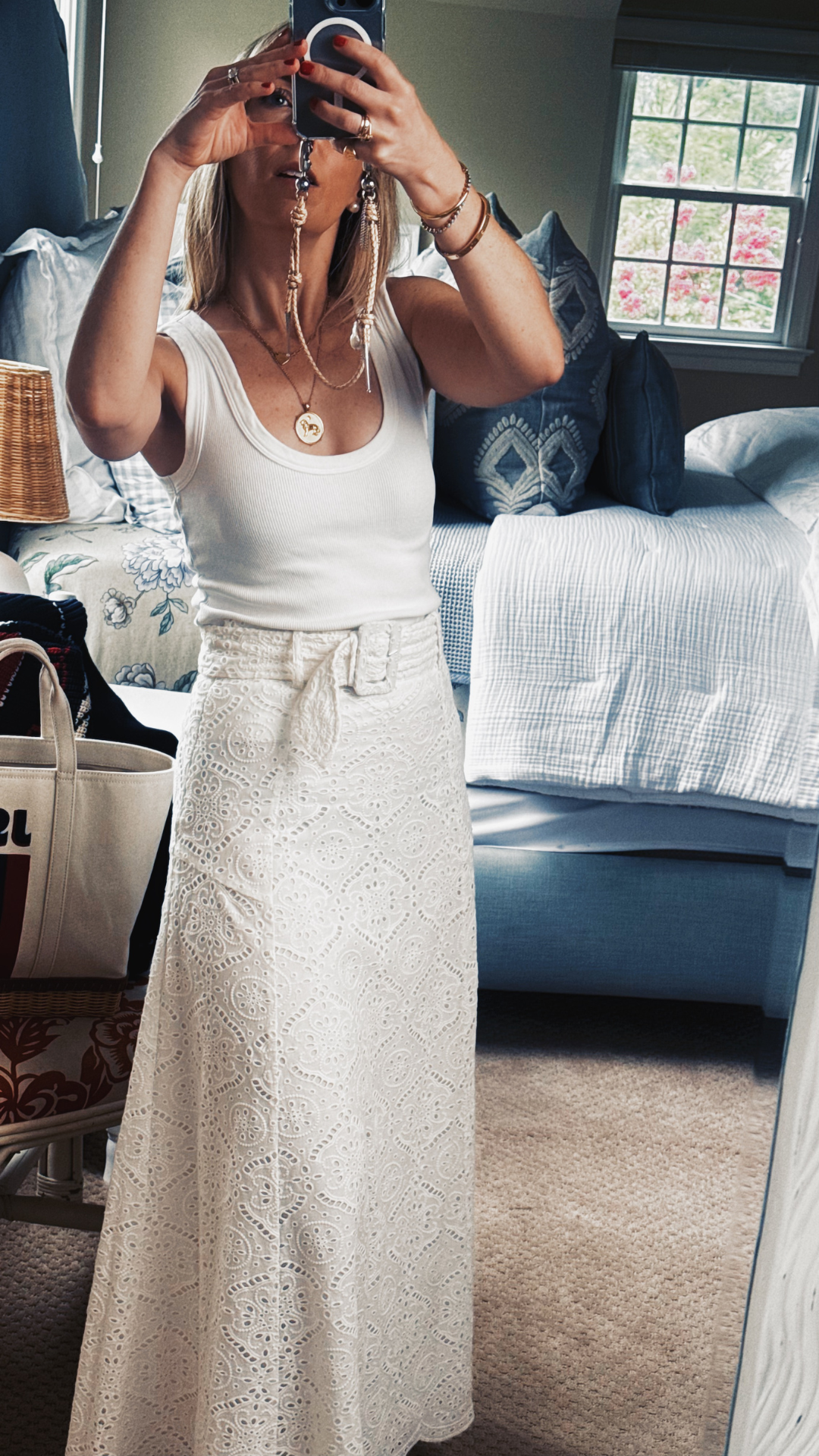 white eyelet skirt