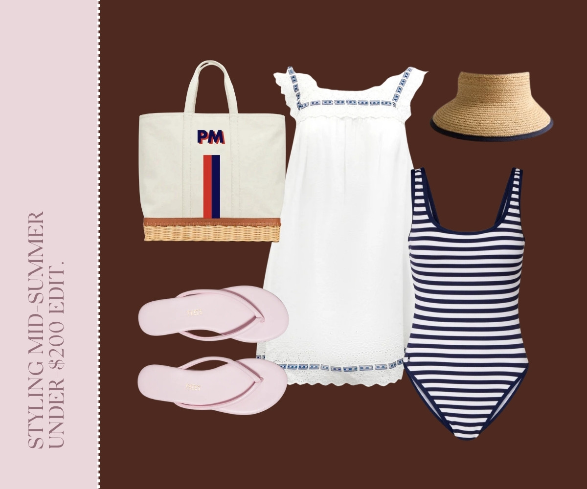 Styling mid-summer footwear refresh collage.