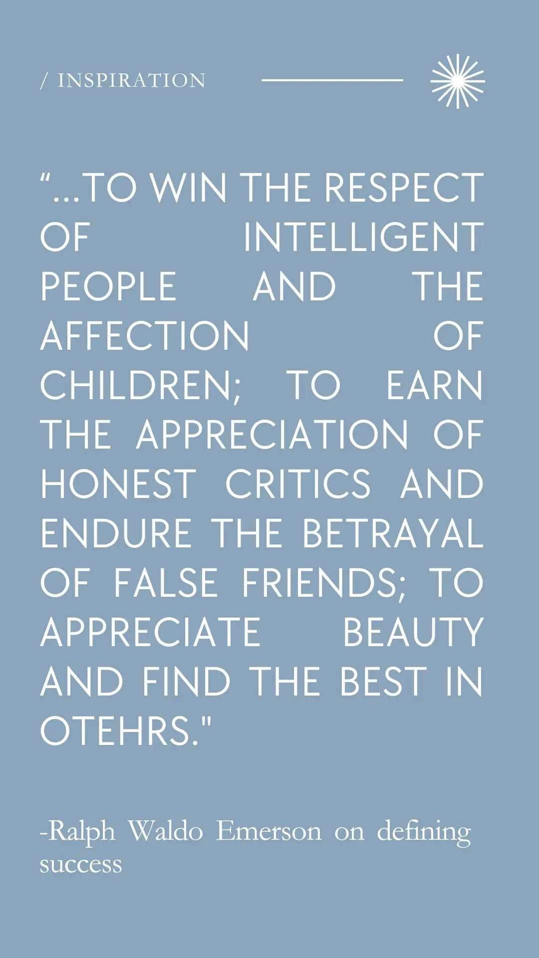 Ralph Waldo Emerson on success