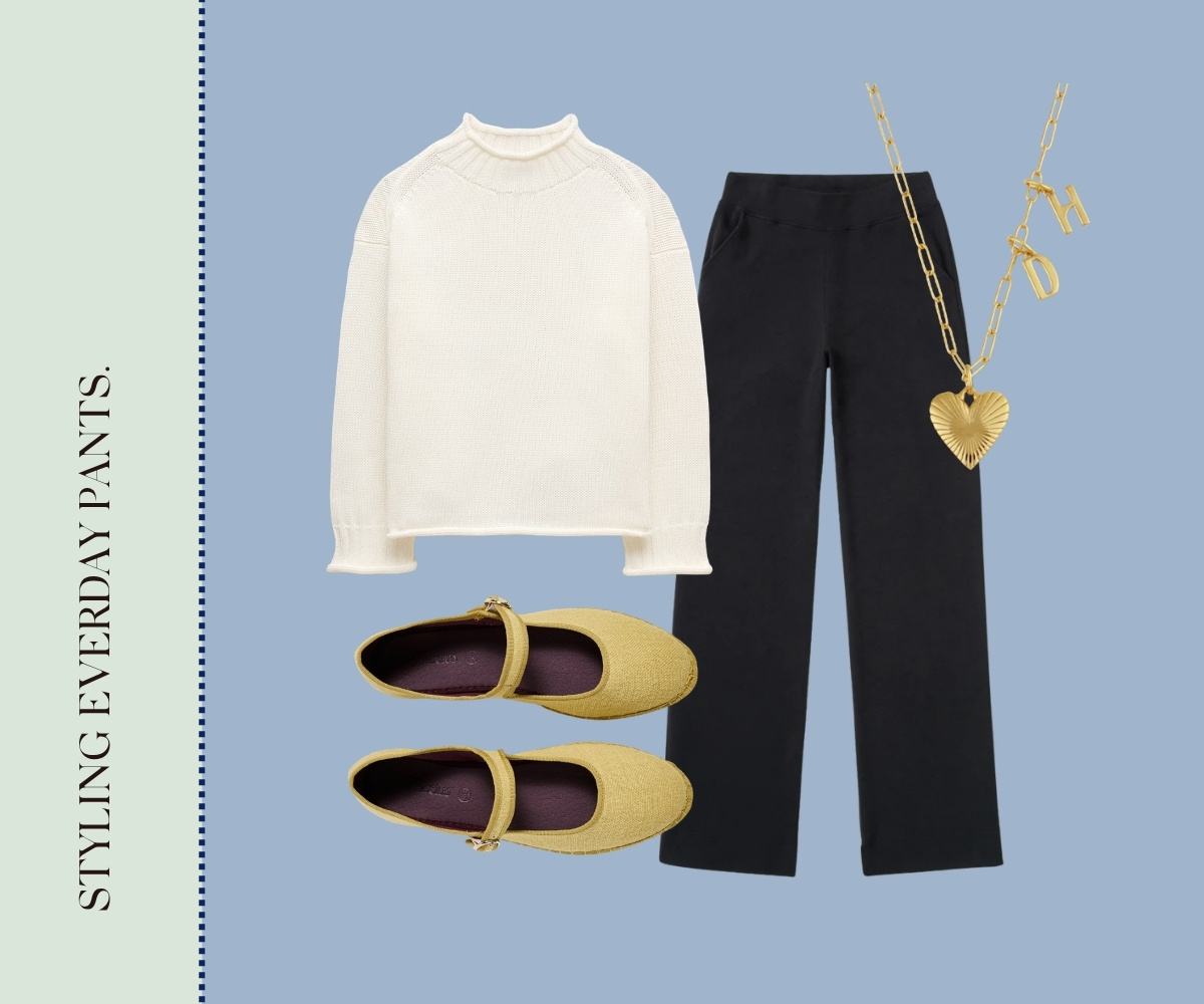 Styling everyday pants collage.