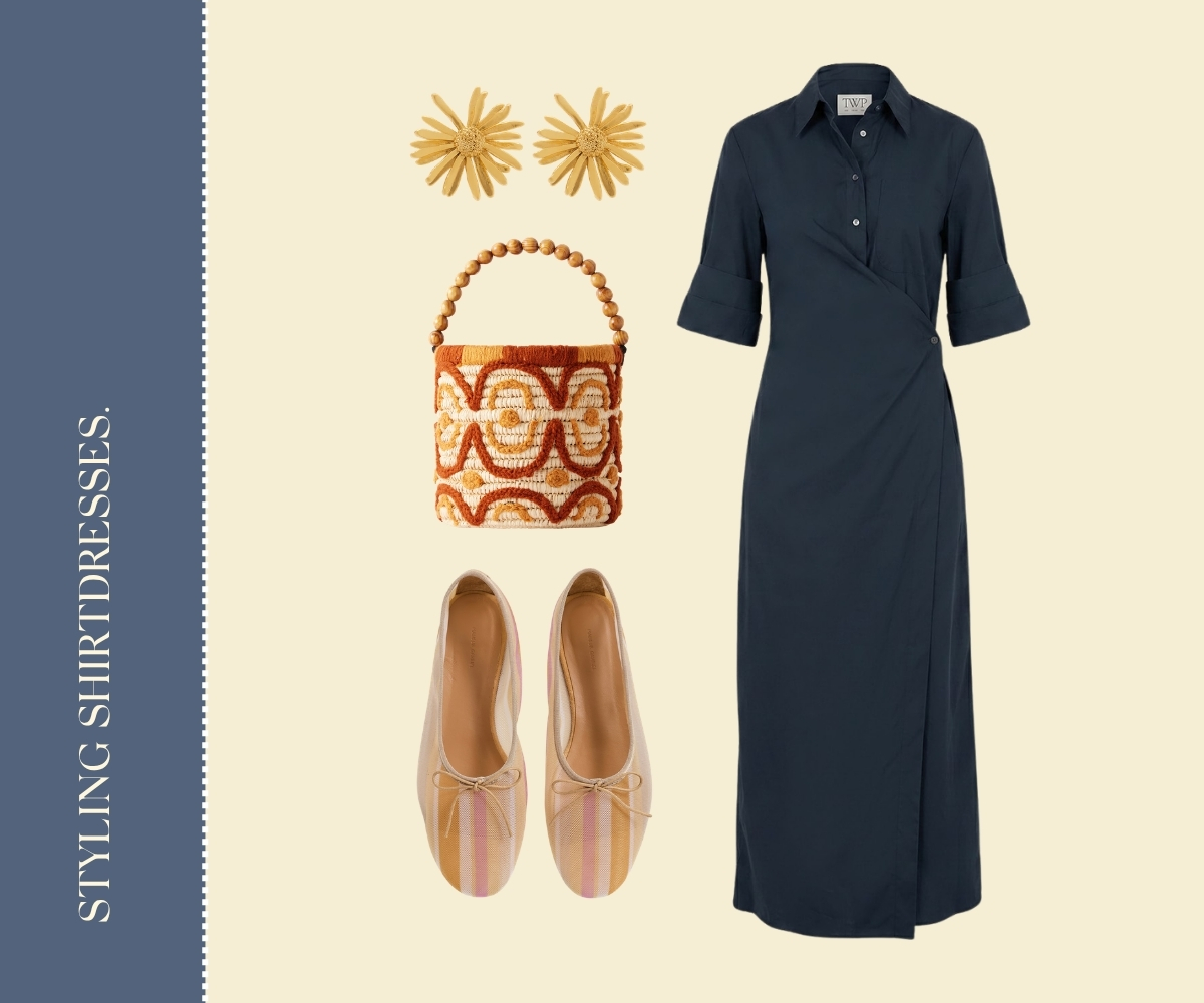 Styling shirtdresses collage. 