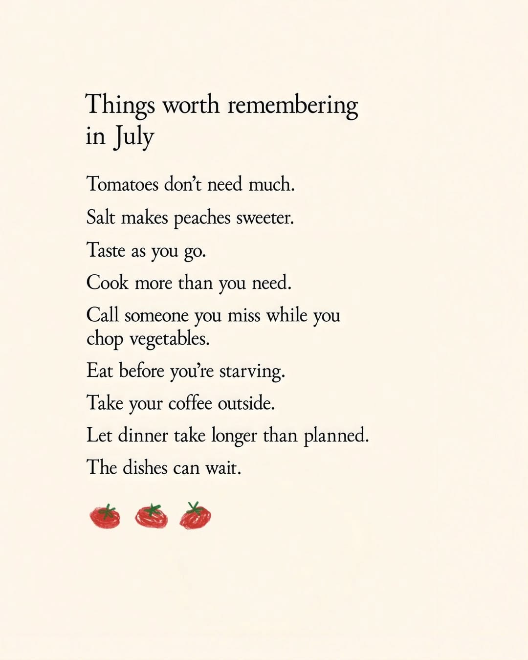things to remember in july - shiza