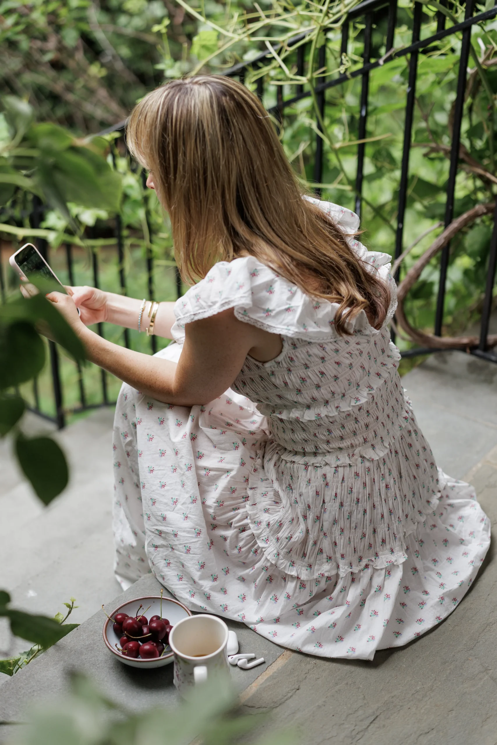 Woman listening to audiobooks