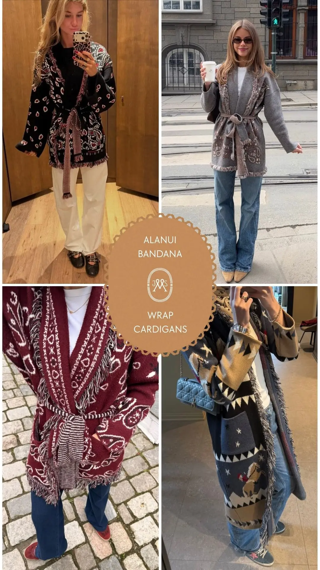 alanui bandana cardigans