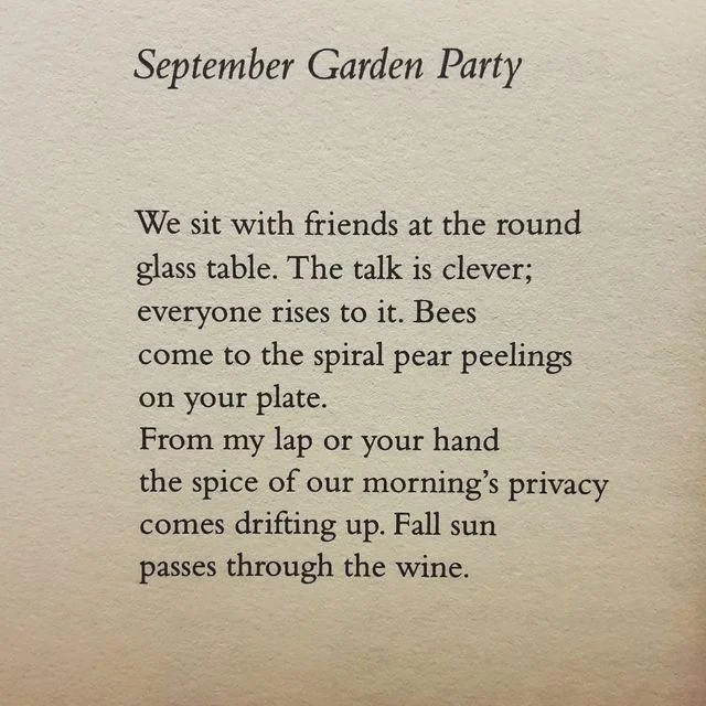 "September Garden Party" by Jane Kenyon