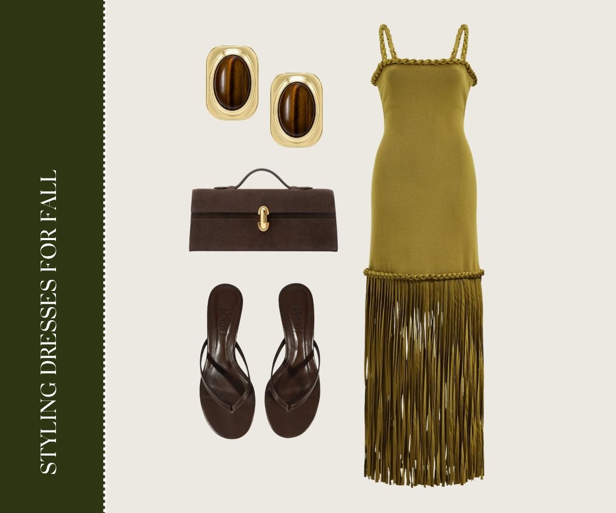 Styling dresses for fall collage.