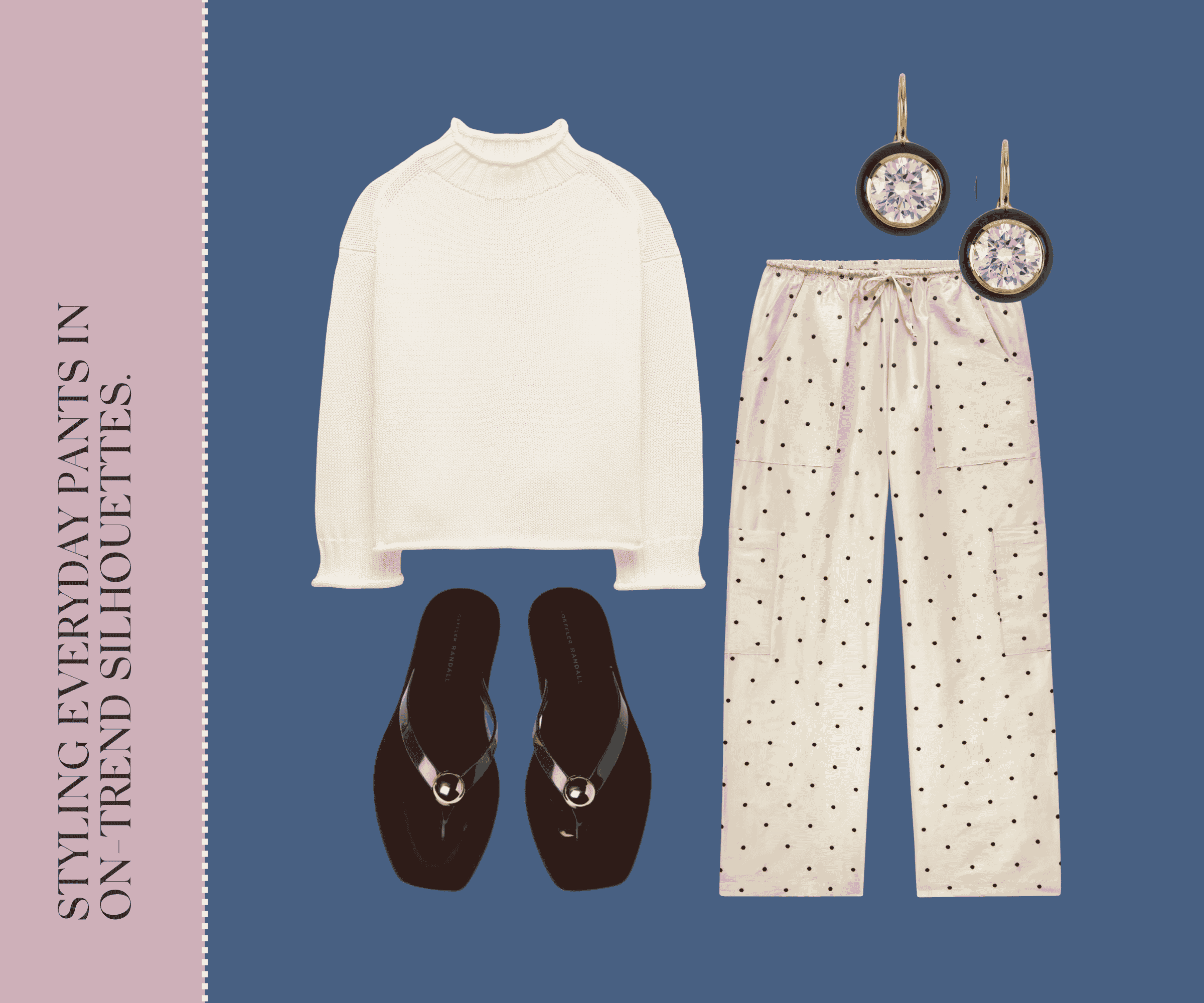 Styling everyday pants in on-trend silhouettes collage.