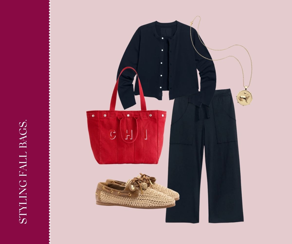 Styling fall bags collage.