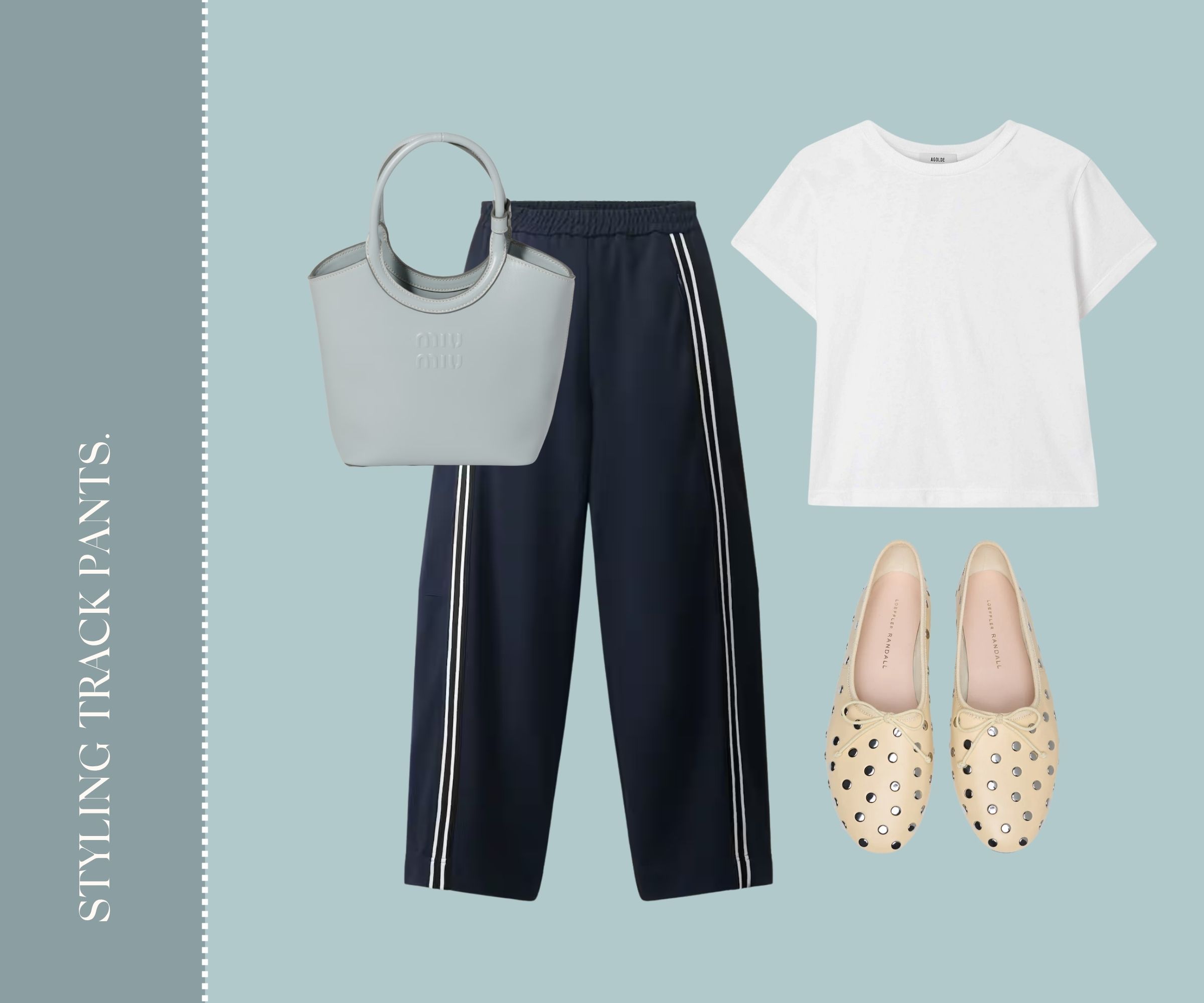 Styling track pants collage. 