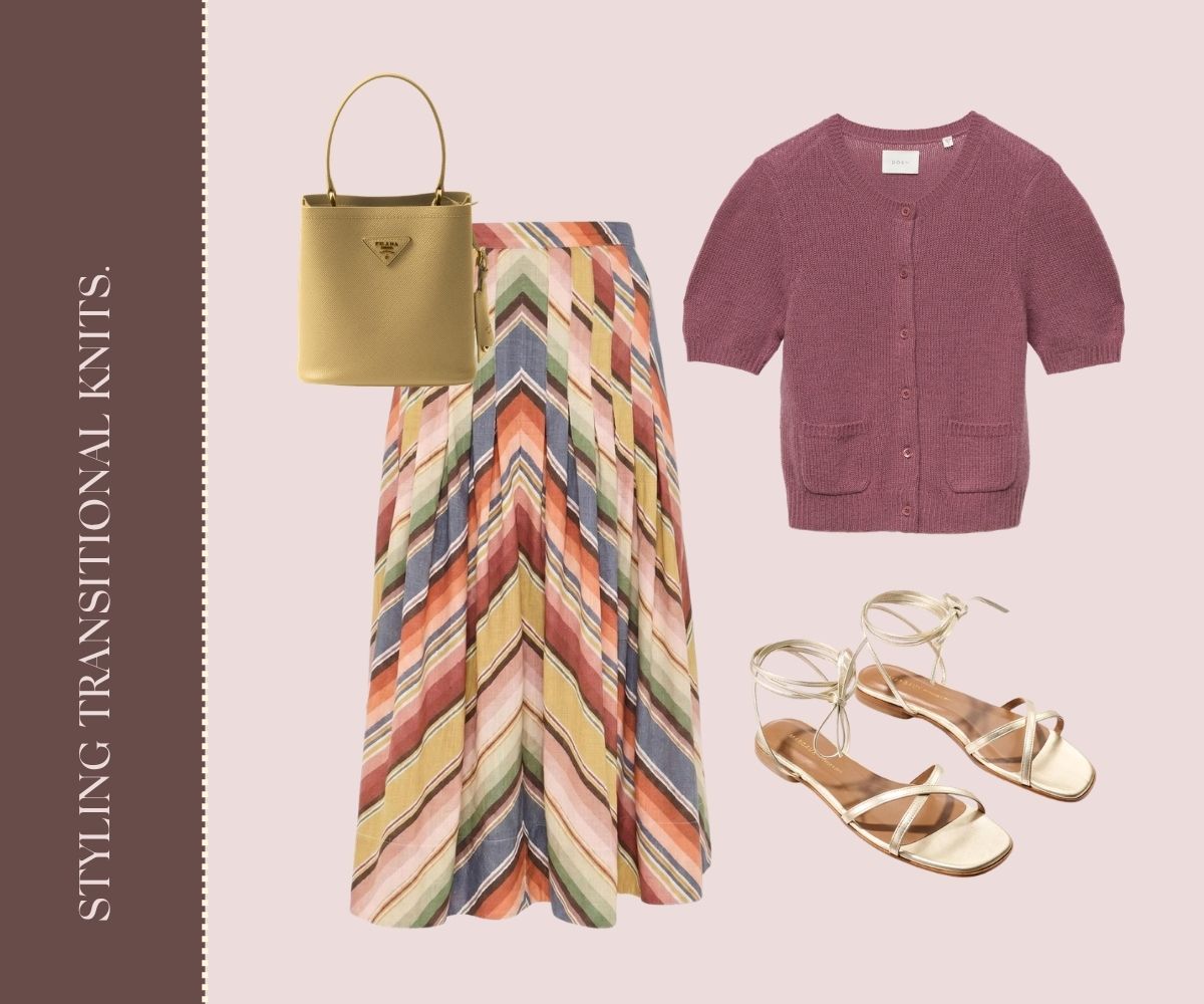Styling transitional knits collage.