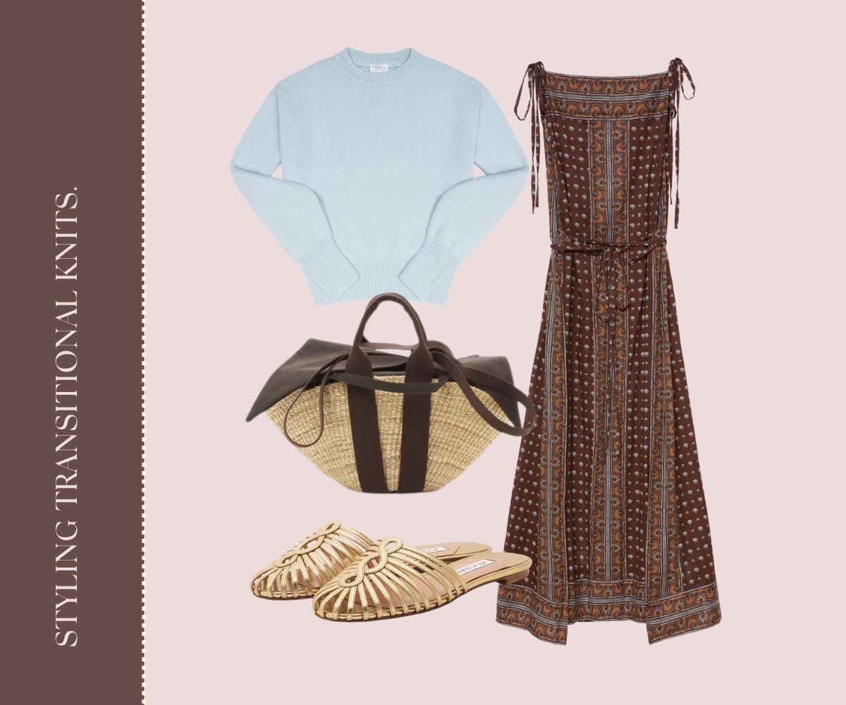 Styling transitional knits collage.