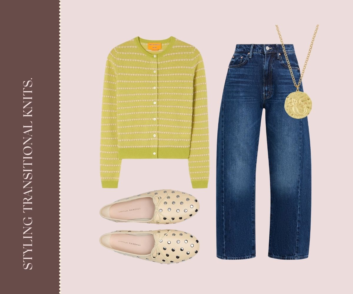 Styling transitional knits collage.