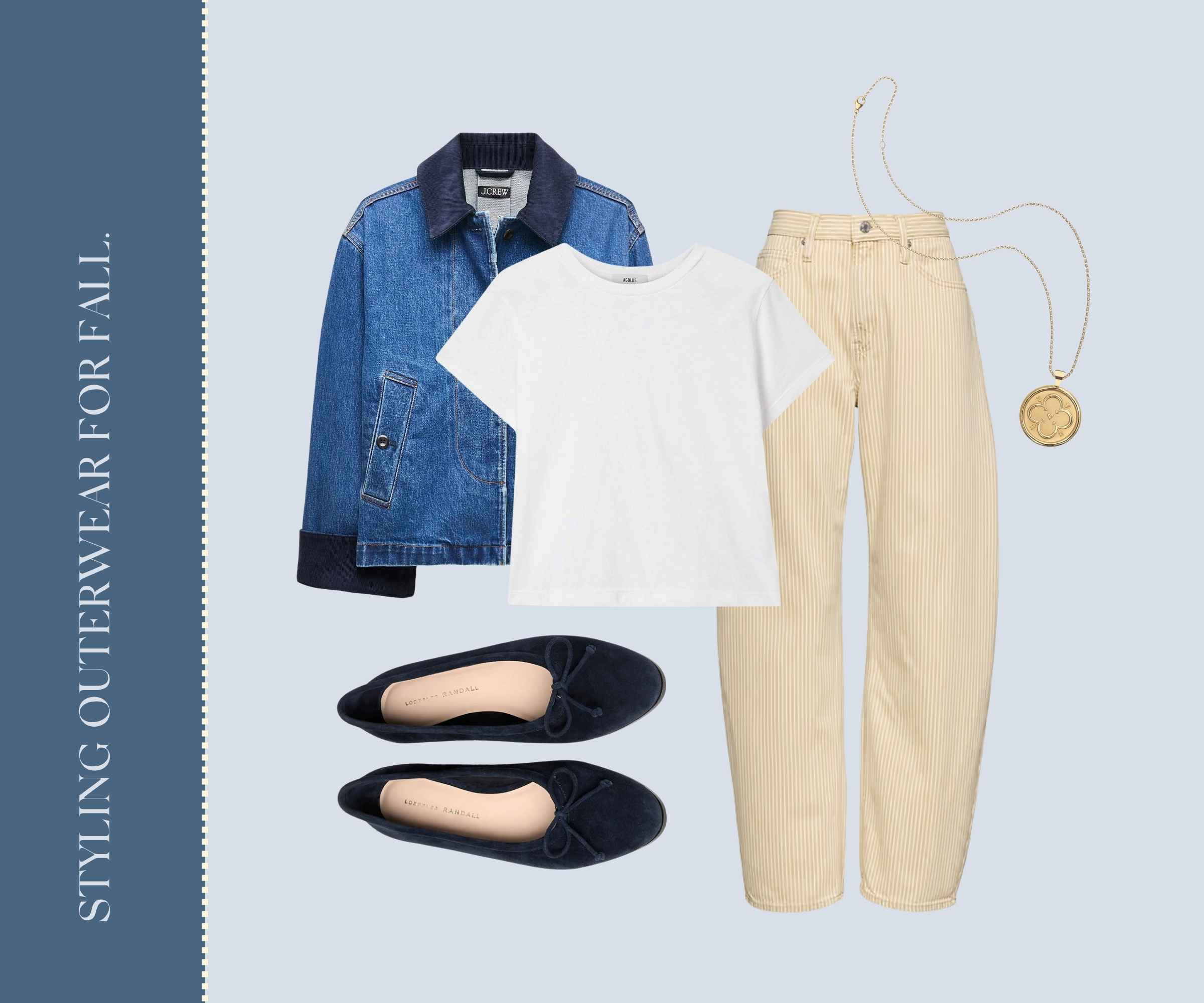 Styling outerwear for fall collage.