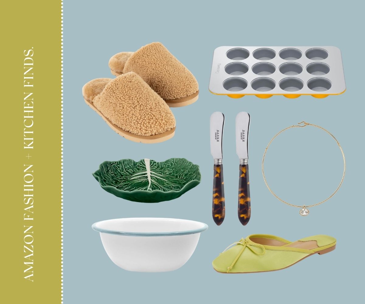 Amazon fashion and kitchen finds collage.