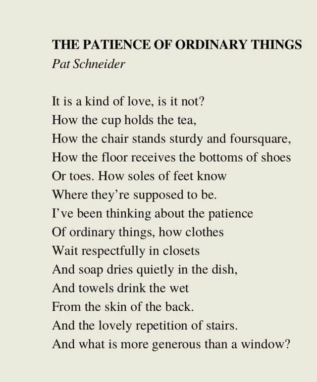 patience of ordinary things poem