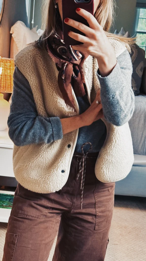 sherpa liner vest