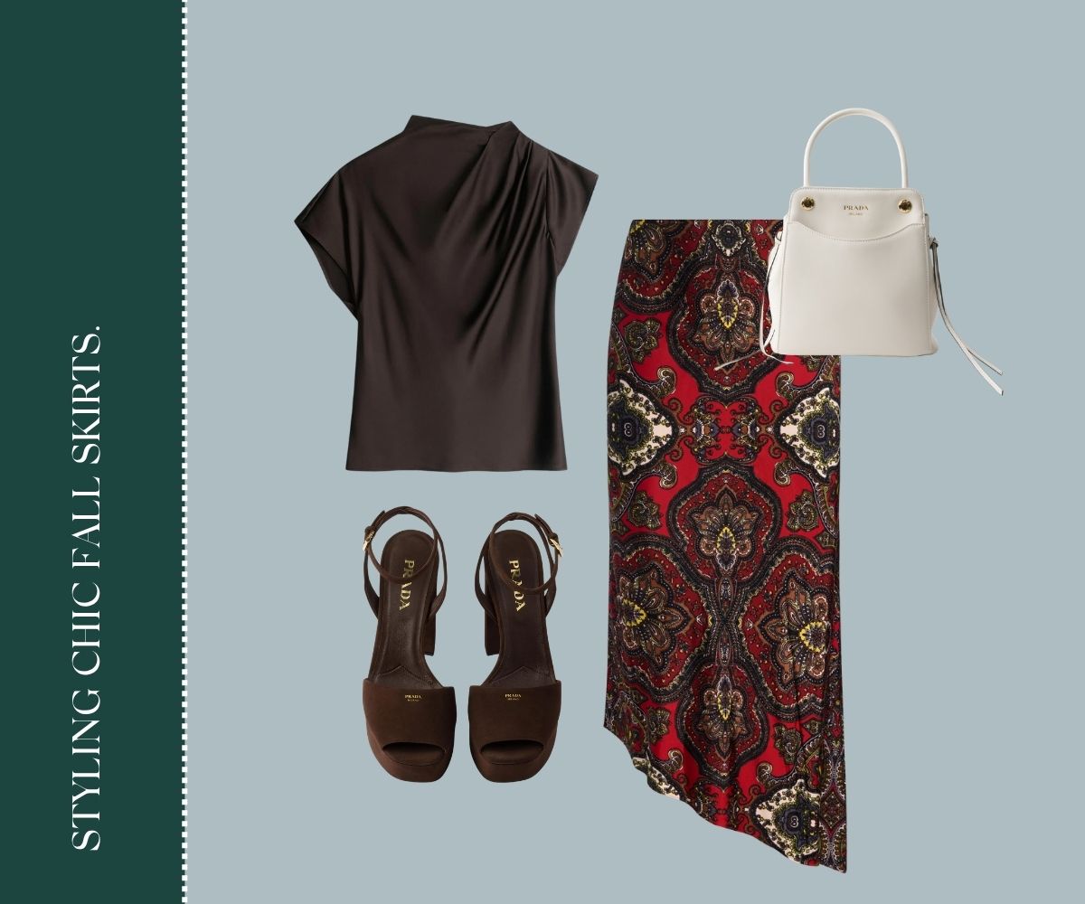 Styling chic fall skirts collage. 
