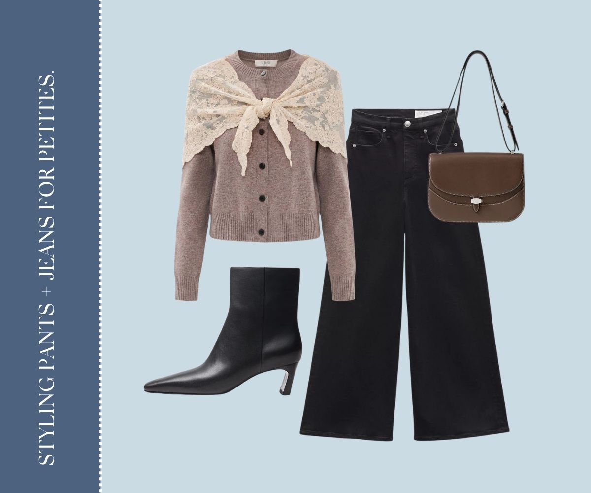 Styling pants and jeans for petites collage.