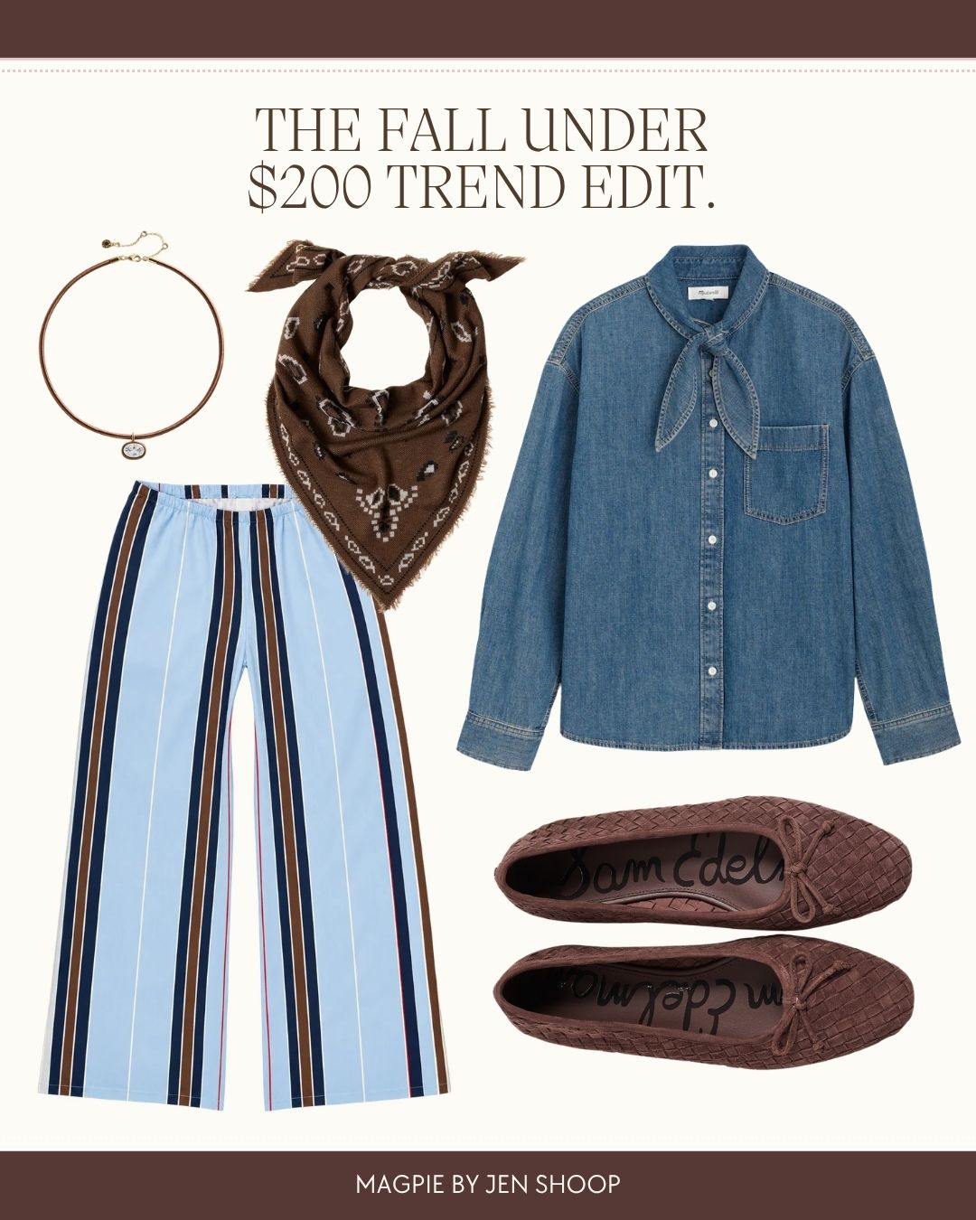 The fall under $200 trend edit collage.